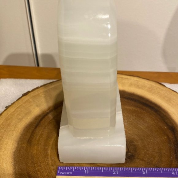 Onyx Heart Lamp, Unique Lighting, Office Decor, Bedroom Decor, Stone Carvings - Picture 6 of 6